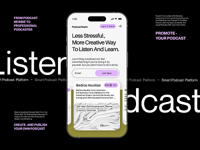 Ui design for podcast platform 2023 ui design app branding creative ui design design figma flat graphic design hero ui design landing page logo minimal minimalistic ui design typography ui ux vector web webdesign website