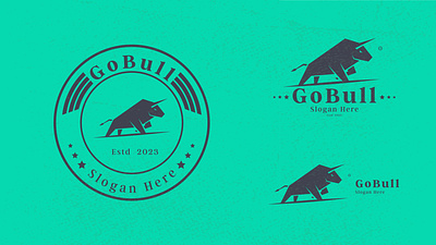 GoBull company name brand brand identity branding bull business logo circle logo company logo design graphic design illustration logo logo design slogan typography vector