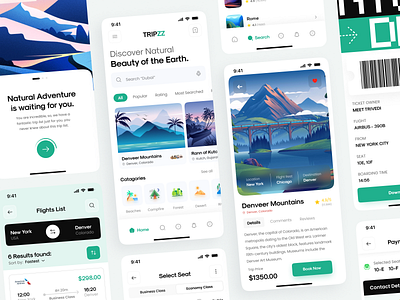 Travel App UI Design 2023 app design app ui design dribbble graphic design home page minimal app onboarding screen travel app trip trip app ui ui design ui trend uiux web design website