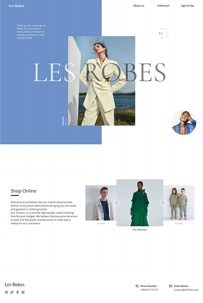 Clothes online store design typography ui