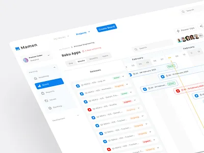 Mamen - Project Management Dashboard branding card dashboard design illustration management dashboard member mockups ui ux web web design website