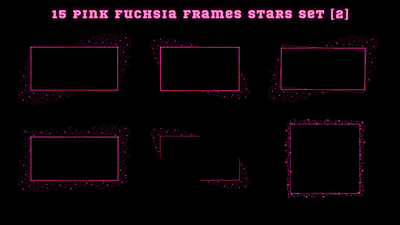 15 Pink Fuchsia Frames Stars Set [2] design element elements frames fuchsia frame graphic design instagram instagram post pink frame social media sparkle frame stars frame templates