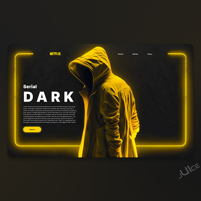 The landing page for Dark a serial on Netflix concept dark design figma illustration interface netflix serial series ui uidesign ux