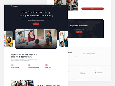 Community Landing Page minimalist modern study case ui design web design