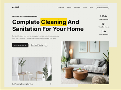 Cleaning Service Website Landing Page cleaning cleaning service decor dirty home landing page ui ui design uiux wash website