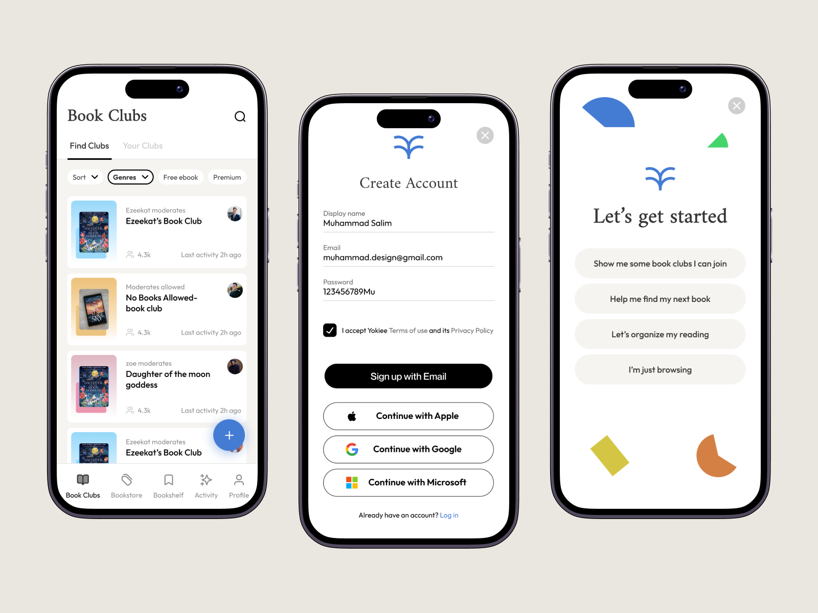 Yokiee App | Book Reader app design clean app graphic design iphone minimal app mobile mobile app ui design uiux ux design