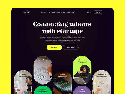 Freelance Platform Hero Section design freelance hero job jobs landing page startup talent ui web