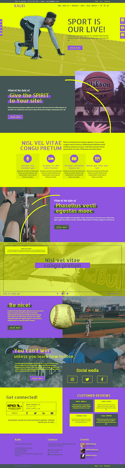 Kalki WPKoi WordPress Theme app colorful dynamic elementor modern portfolio sport template unique web design webdesign webshop website wordpress yellow