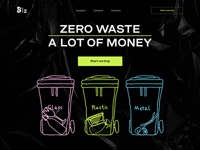 Landing | Waste sorting animated animation design desire agency graphic design home page interface landing landing page motion motion design motion graphics recycling ui virtual currency waste sorting web interface web site web ui website