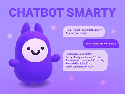 Smarty the chatbot 3d concept design figma illustration splinetool web