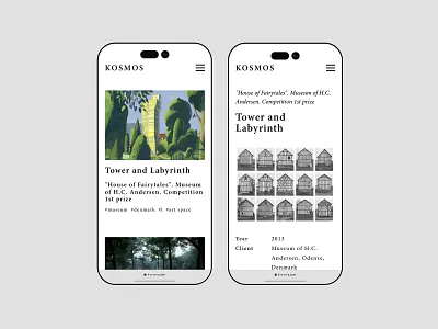 KOSMOS portfolio website adaptive architectural studio mobile mobile layout portfolio ui web web design