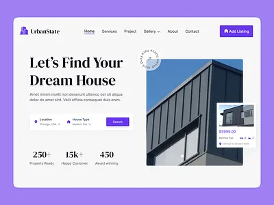Real Estate Website apartement clean ui home page landing page landing page design popular website property website real estate real estate agency real estate ui real estate web real estate website srsoumik trendy website web design web ui website