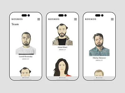 KOSMOS portfolio website adaptive architecture portfolio architecture studio illustration mobile mobile layout mobile version portfolio ui web web design