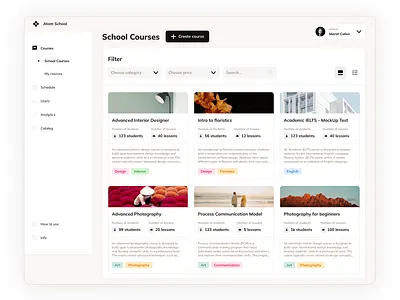 LMS Platform dashboard design lms pastel trends typography ui ux