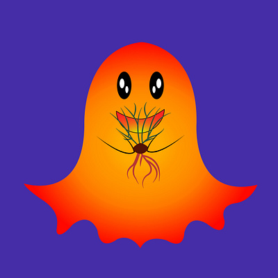 Glowing Ghost cute design ghost glowing halloween illustration orange vector