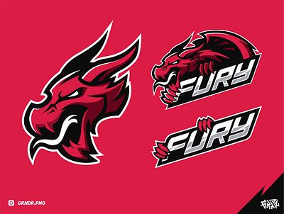 FURY | Dragon Mascot Logo for sport or esport team baseball basketball branding design dragon esport esportlogo football gamer gaming illustration logo mascot sport sportlogo sports streamer streaming twitch