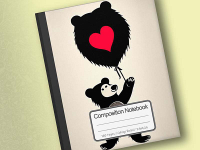 Cover of Bear Holding Bear Shape Balloon with Love Heart 2d art artwork branding conanjett design illustration
