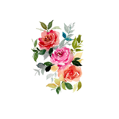 Rose Cascade Handpainted Watercolour Floral Art clipart design florals graphic design illustration painting watercolor wedding