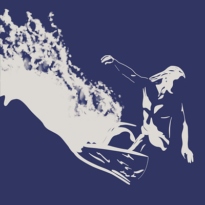 Surfer in silhouette design minimalist