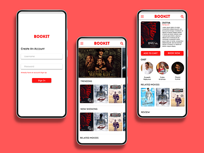 Bookit - Ticket Reservation App app typography ui ux