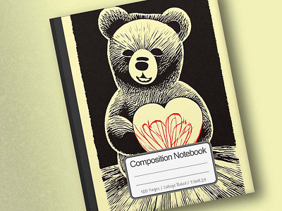 Cover of Cool Looking Bear Holding Heart Shape Love 2d art artwork branding conanjett design illustration