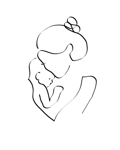 Mother's Love character design illustration line drawing love minimalist