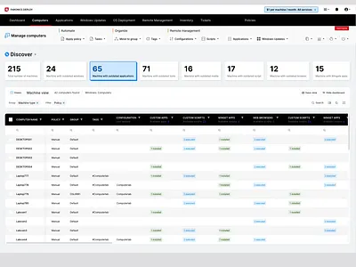 Remote Management Dashboard dark mode dashboard it list remote management table ui ui design ux