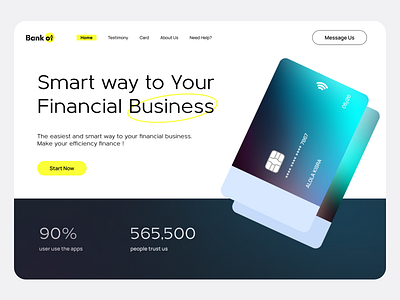 Bank ot - Smart Financial Web Design bank card banking app banking web card clean country credit card design design app financial financial web landing page money smart banking smart way financial ui ui design ux ux design web design