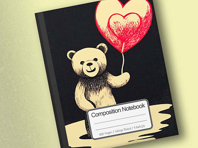 Cover of Cheeky Smiling Bear Holding Heart Shape Balloon 2d art artwork branding conanjett design illustration
