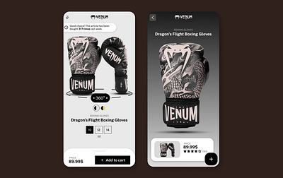 Venum Boxing Gloves Webshop boxing ecommerce landingpage mobile responsive shop ui ux venum webdesign