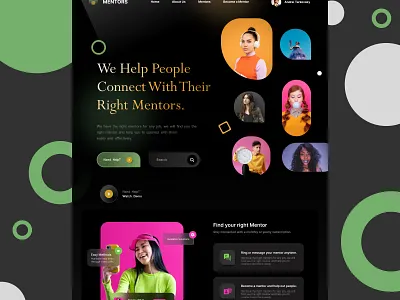 Website: Landing page for Mentors landing page ui webpage design website