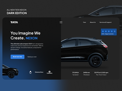 Landing Page: Dark Edition branding tata ui