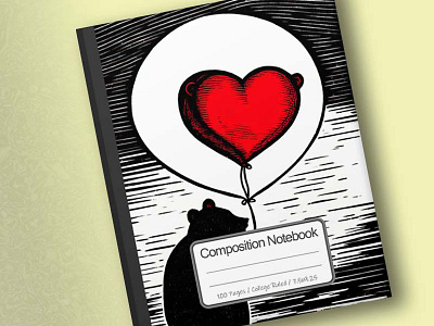 Cover of Shadow Bear Holding A Big Balloon with Love 2d art artwork branding conanjett concept design illustration