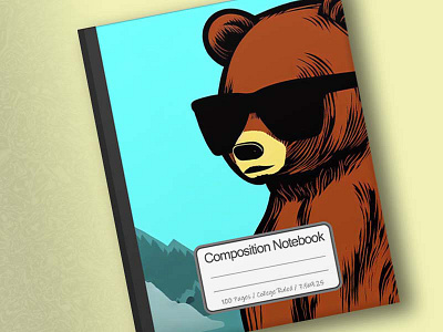 Cover of Cool Bear With Shades. Notebook Journal 2d art artwork branding conanjett concept design illustration
