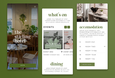 Stirling Hotel Mobile Design branding design graphic design landing page logo ui web web design website