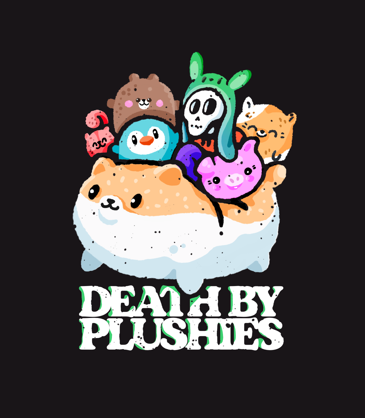 Death By Plushies animal fox hand drawn illustration plushies procreate teddy