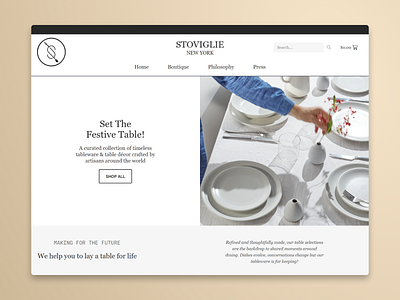 UI Design & Website Development for Stoviglie Shop NY ceramics cutlery design landing page redesign shop ui web web design website