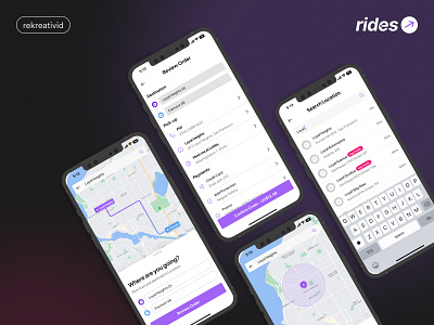 Ride Booking App Design Kit app design destination grab app location maps product design ride app uber app ui design ux design