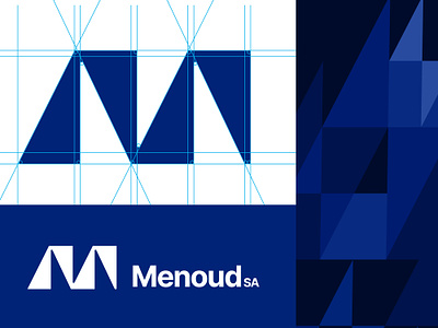 Menoud Logo Research branding design grid logo logodesign minimal monogram