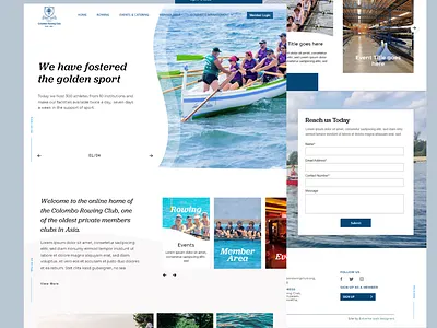 Rowing Club Landing Page design landing page rowing club typography ui uiux ux web design webpage