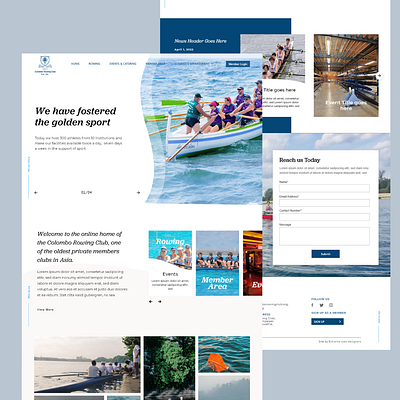 Rowing Club Landing Page design landing page rowing club typography ui uiux ux web design webpage