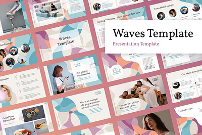 Waves Power Point Template #1 app branding design graphic design illustration logo typography ui ux vector