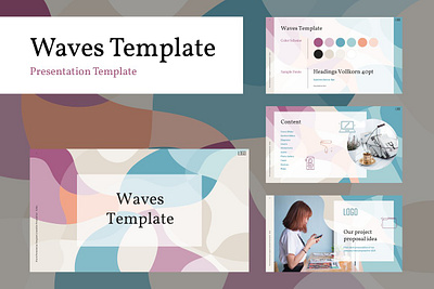 Waves Power Point Template #2 app branding design graphic design illustration logo typography ui ux vector