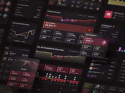 Elements for Game Portal Website Concept concept cs go cyber cybersport design dota fortnite game gamers games gaming gaming app portal team ui ux valorant web website wow