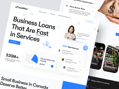 Landified - SME Loan Landing Page b2b bank billing clean design finance financial fintech home page invoice landing page money payment ui uidesign ux wallet web web design website