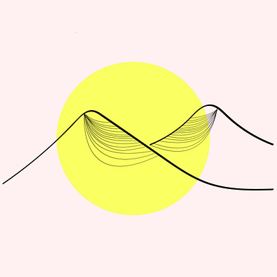 Minimalist mountains flat illustration vector