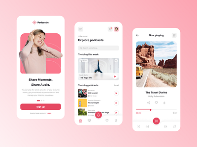 Podcast mobile App app application design figma interface mobile mobile app music podcast stream ui ui design user interface ux ux design
