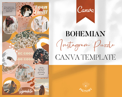 Instagram Puzzle Canva Template branding design graphic design
