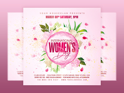 Women's Day Flyer 8march club club flyer design dj event flyer design flyer template happy womens day holiday instagram logo love mothers day nightclub party women day womens day