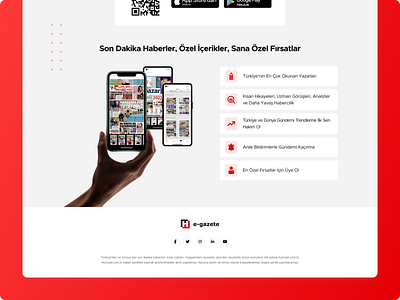 Hürriyet E-Gazete Landing Page / Demirören Medya app design ui ux